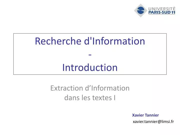 recherche d information introduction