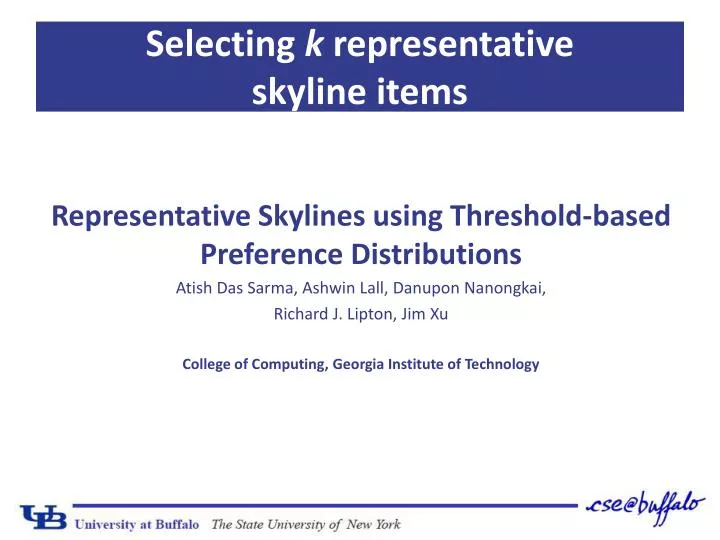 selecting k representative skyline items