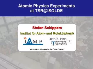 Atomic Physics Experiments at TSR@ISOLDE