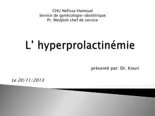 l hyperprolactin mie