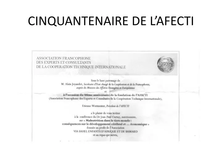 cinquantenaire de l afecti