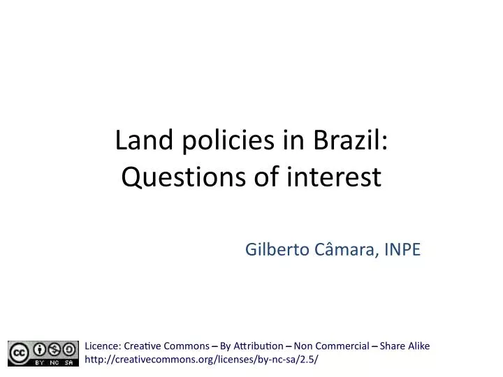 land policies in brazil questions of interest