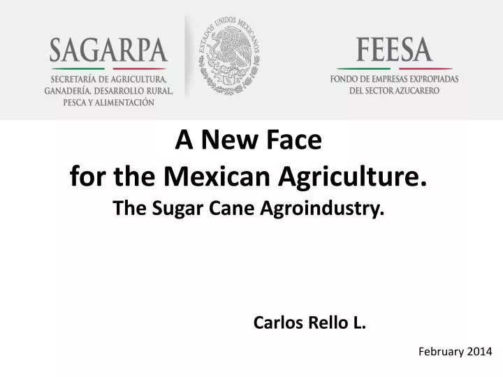 a new f ace for the mexican agriculture the s ugar cane agroindustry