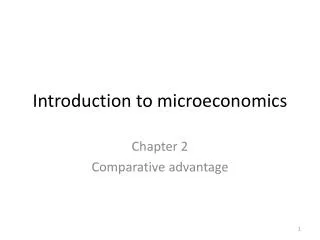 Introduction to microeconomics