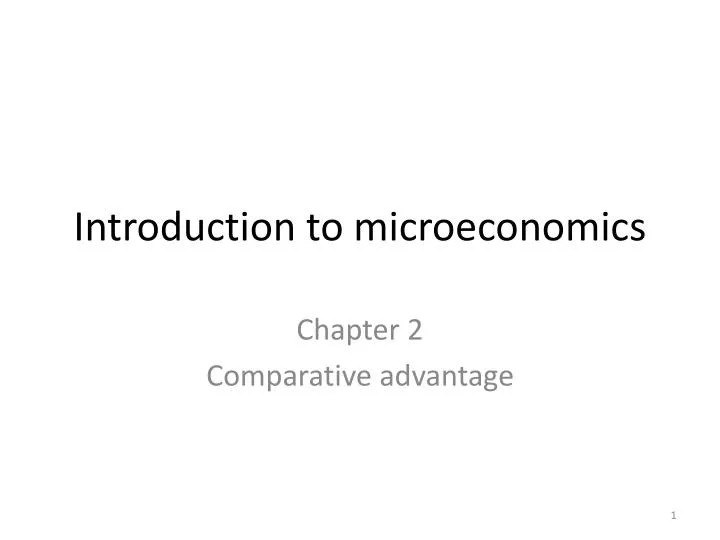 introduction to microeconomics