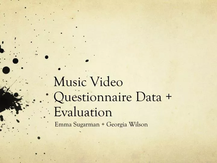 music video questionnaire data evaluation
