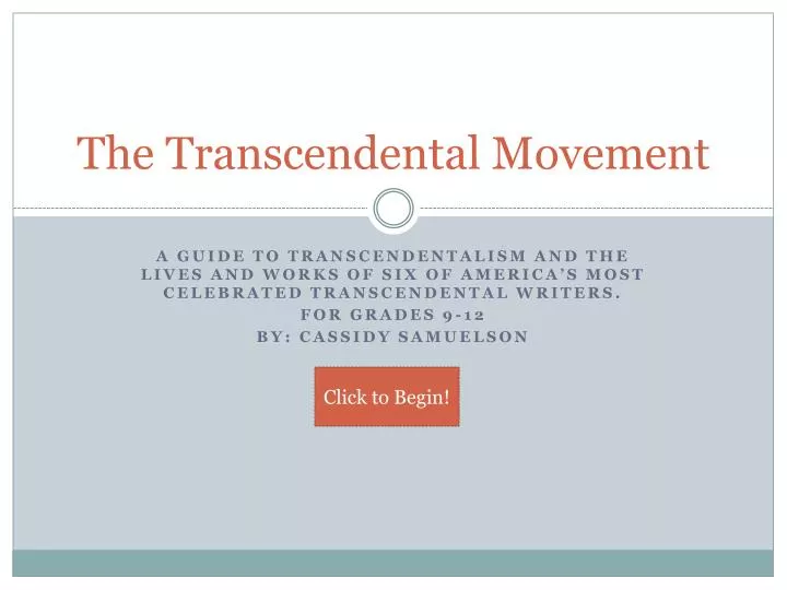 the transcendental movement