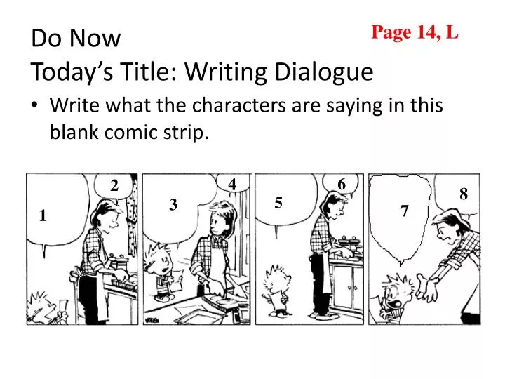 do now today s title writing dialogue