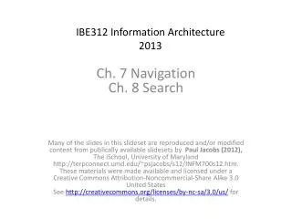 IBE312 Information Architecture 2013
