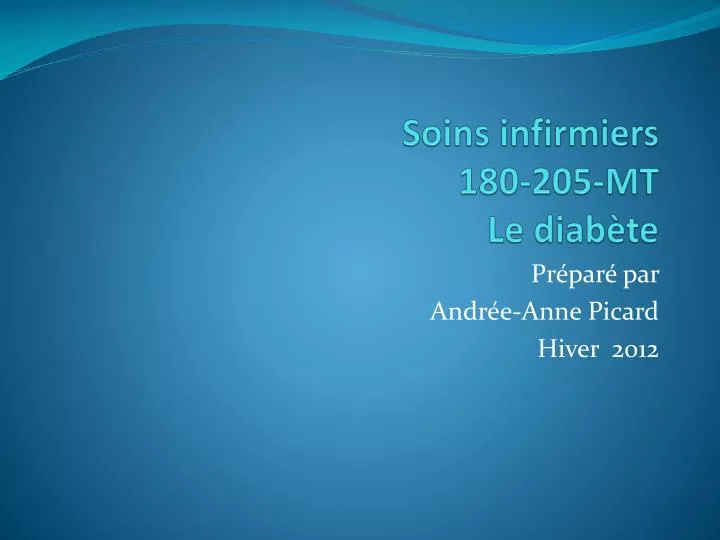 soins infirmiers 180 205 mt le diab te