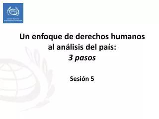 Un enfoque de derechos humanos al análisis del país: 3 pasos Sesión 5