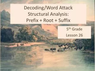 Decoding/Word Attack Structural Analysis: Prefix + Root + Suffix