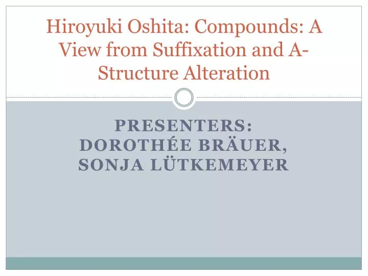 hiroyuki oshita compounds a view from suffixation and a structure alteration