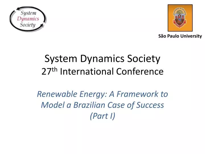 system dynamics society 27 th international conference