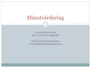 minutv rdering