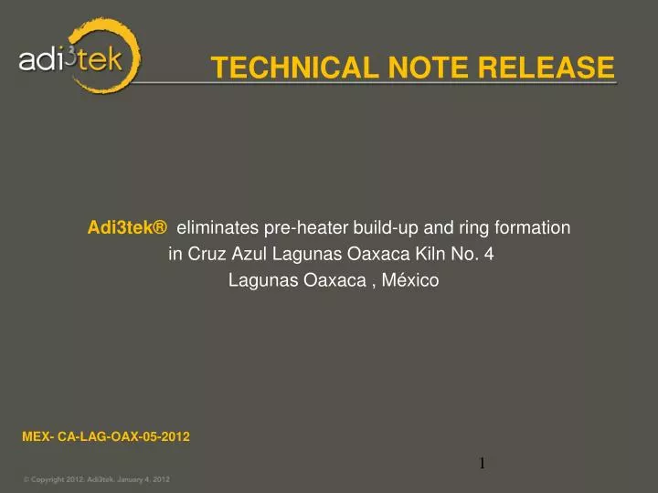 technical note release