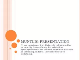 muntlig presentation
