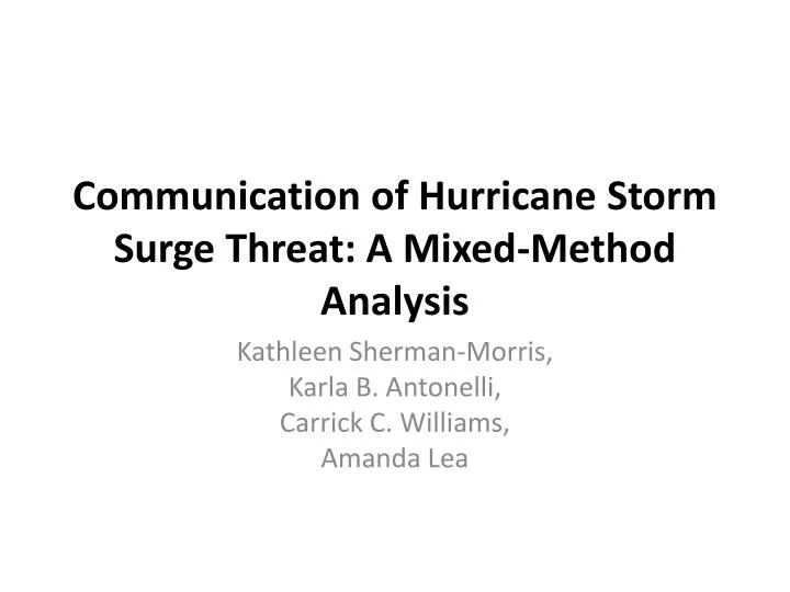 communication of hurricane storm surge threat a mixed method analysis