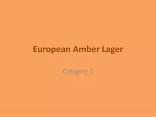 European Amber Lager