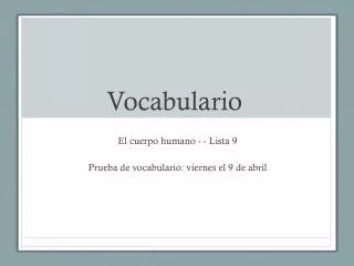 vocabulario