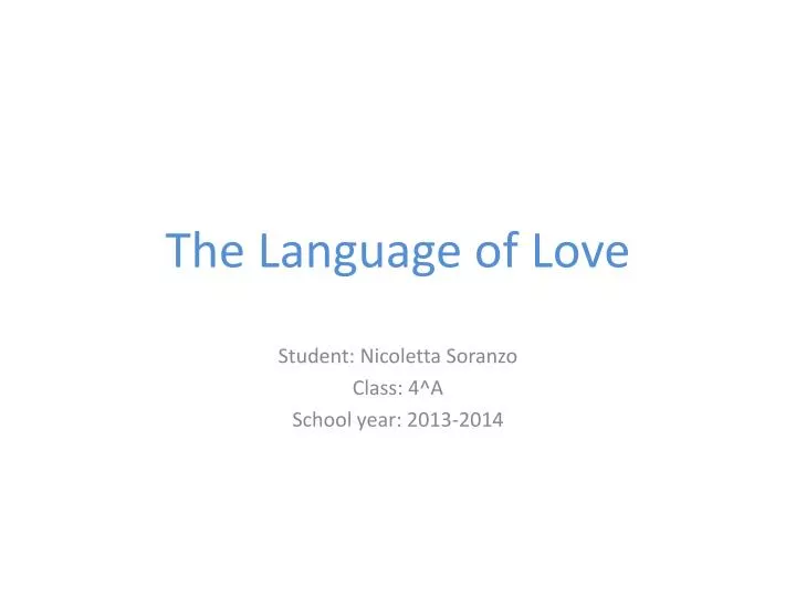 the language of love