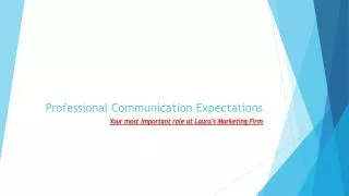 Professional Communication Expectations