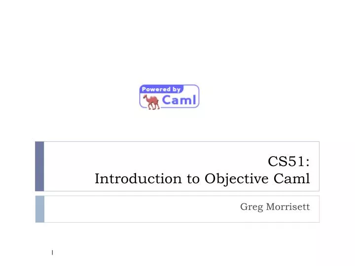cs51 introduction to objective caml