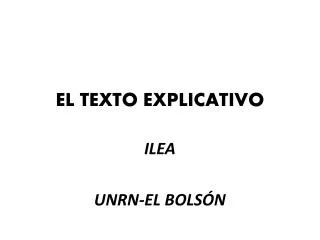 EL TEXTO EXPLICATIVO