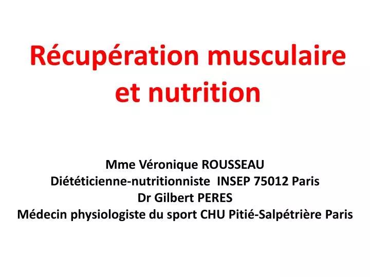 r cup ration musculaire et nutrition