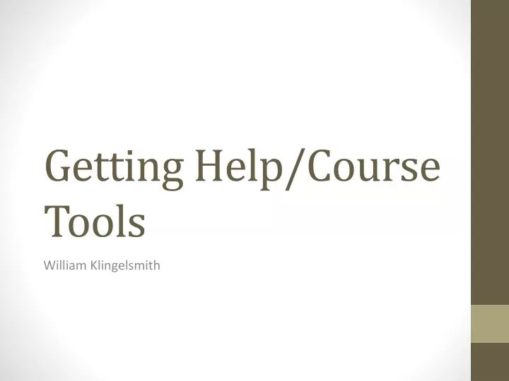 getting help course tools