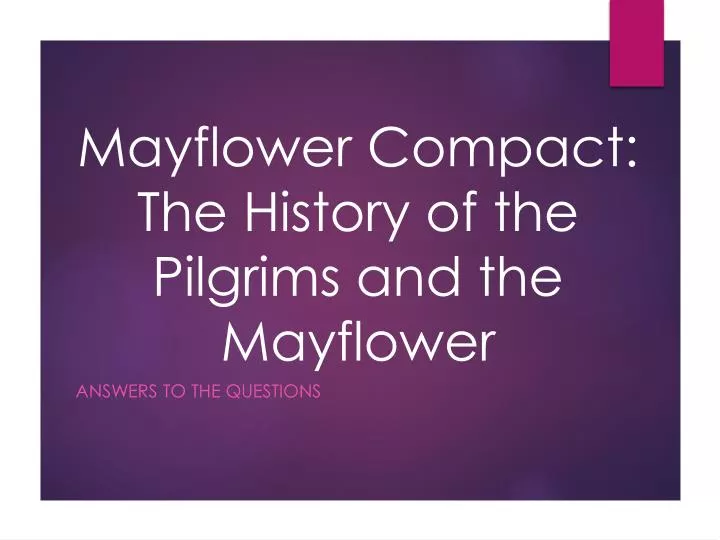 mayflower compact the history of the pilgrims and the mayflower