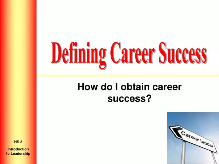 how do i obtain career success
