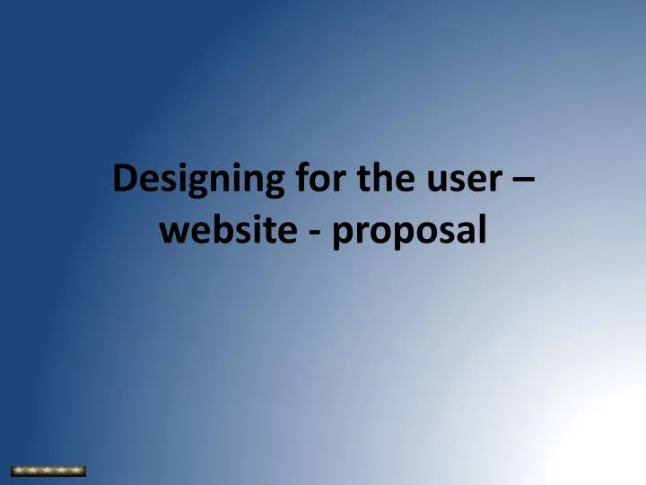 designing for the user website proposal