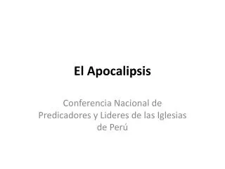 el apocalipsis