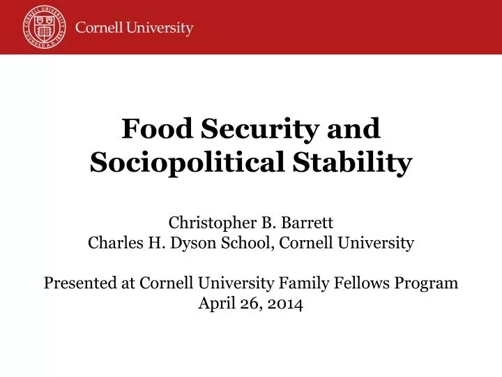 food security and sociopolitical stability