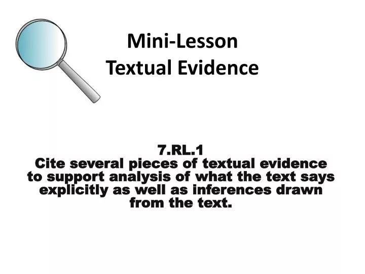 mini lesson textual evidence