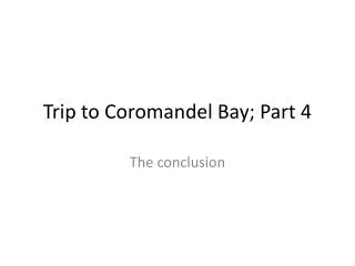 Trip to Coromandel Bay; Part 4