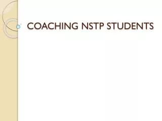 COACHING NSTP STUDENTS