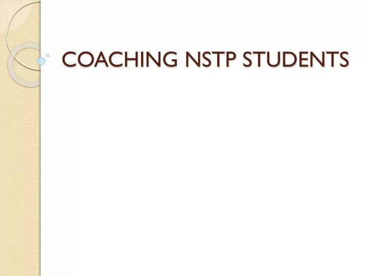 coaching nstp students