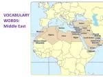 VOCABULARY WORDS: Middle East