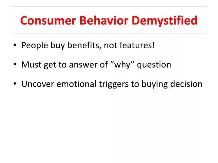 consumer behavior demystified