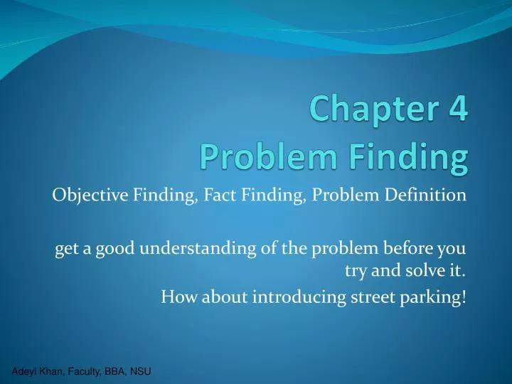 chapter 4 problem finding