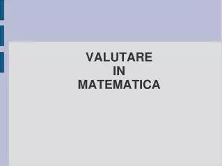 valutare in matematica