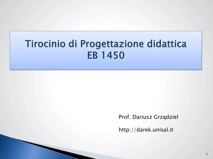 tirocinio di progettazione didattica eb 1450