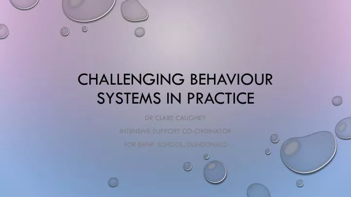 challenging behaviour systems in practice