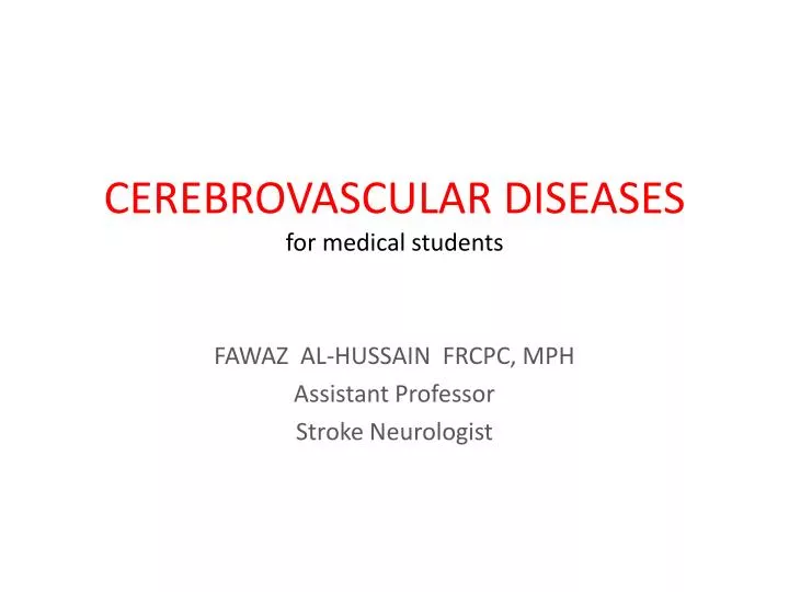 cerebrovascular diseases for medical students