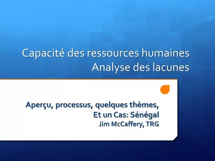 capacit des ressources humaines analyse des lacunes