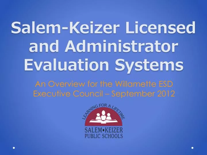 salem keizer licensed and administrator evaluation systems