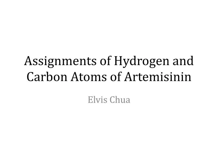 assignments of hydrogen and carbon atoms of artemisinin