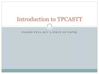 Introduction to TPCASTT